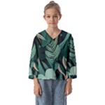 Green Nature Bohemian Painting Leaves Foliage Kids  Sailor Shirt