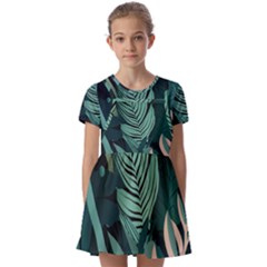 Kids  Short Sleeve Pinafore Style Dress 