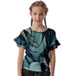 Green Nature Bohemian Painting Leaves Foliage Kids  Cut Out Flutter Sleeves