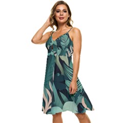 Sleeveless Tie Front Chiffon Dress 