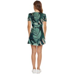 V-Neck High Waist Chiffon Mini Dress 