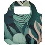 Green Nature Bohemian Painting Leaves Foliage Foldable Grocery Recycle Bag