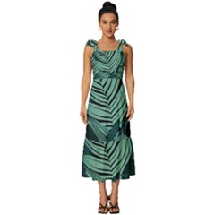 Tie-Strap Tiered Midi Chiffon Dress 