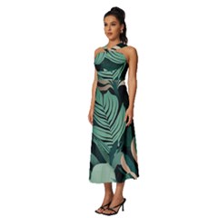 Sleeveless Cross Front Cocktail Midi Chiffon Dress 