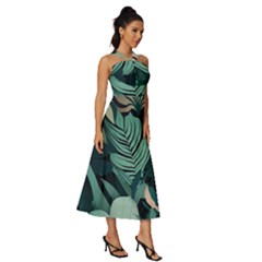 Sleeveless Cross Front Cocktail Midi Chiffon Dress 