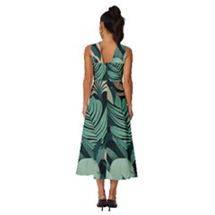 Sleeveless Cross Front Cocktail Midi Chiffon Dress 
