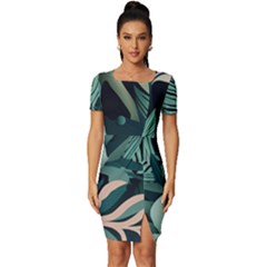 Fitted Knot Split End Bodycon Dress 