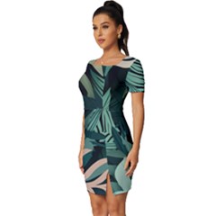 Fitted Knot Split End Bodycon Dress 