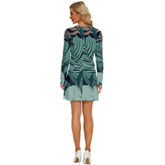Long Sleeve Deep V Mini Dress  
