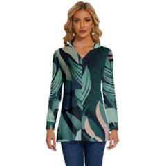 Long Sleeve Drawstring Hooded Top 