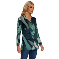 Long Sleeve Drawstring Hooded Top 