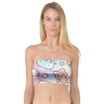 Pusheen Carebears Bears Cat Colorful Cute Pastel Pattern Bandeau Top