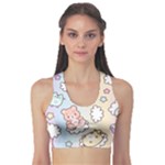 Pusheen Carebears Bears Cat Colorful Cute Pastel Pattern Sports Bra