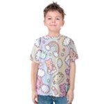 Pusheen Carebears Bears Cat Colorful Cute Pastel Pattern Kids  Cotton Tee