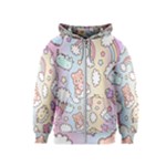 Pusheen Carebears Bears Cat Colorful Cute Pastel Pattern Kids  Zipper Hoodie