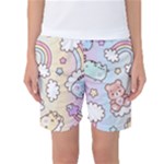 Pusheen Carebears Bears Cat Colorful Cute Pastel Pattern Women s Basketball Shorts