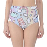 Pusheen Carebears Bears Cat Colorful Cute Pastel Pattern Classic High-Waist Bikini Bottoms