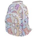 Pusheen Carebears Bears Cat Colorful Cute Pastel Pattern Rounded Multi Pocket Backpack