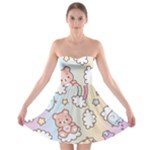 Pusheen Carebears Bears Cat Colorful Cute Pastel Pattern Strapless Bra Top Dress