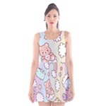 Pusheen Carebears Bears Cat Colorful Cute Pastel Pattern Scoop Neck Skater Dress