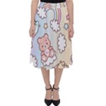 Pusheen Carebears Bears Cat Colorful Cute Pastel Pattern Classic Midi Skirt