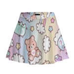 Pusheen Carebears Bears Cat Colorful Cute Pastel Pattern Mini Flare Skirt