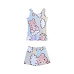 Pusheen Carebears Bears Cat Colorful Cute Pastel Pattern Kids  Boyleg Swimsuit