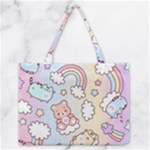 Pusheen Carebears Bears Cat Colorful Cute Pastel Pattern Zipper Medium Tote Bag