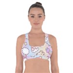 Pusheen Carebears Bears Cat Colorful Cute Pastel Pattern Cross Back Sports Bra