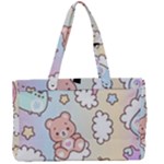 Pusheen Carebears Bears Cat Colorful Cute Pastel Pattern Canvas Work Bag