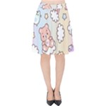 Pusheen Carebears Bears Cat Colorful Cute Pastel Pattern Velvet High Waist Skirt