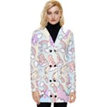 Pusheen Carebears Bears Cat Colorful Cute Pastel Pattern Button Up Hooded Coat 