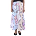 Pusheen Carebears Bears Cat Colorful Cute Pastel Pattern Flared Maxi Skirt