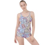 Pusheen Carebears Bears Cat Colorful Cute Pastel Pattern Boyleg Tankini Set 