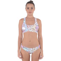 Pusheen Carebears Bears Cat Colorful Cute Pastel Pattern Cross Back Hipster Bikini Set from ArtsNow.com