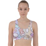 Pusheen Carebears Bears Cat Colorful Cute Pastel Pattern Back Weave Sports Bra