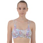 Pusheen Carebears Bears Cat Colorful Cute Pastel Pattern Line Them Up Sports Bra