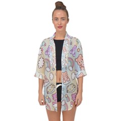 Open Front Chiffon Kimono 