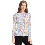 Pusheen Carebears Bears Cat Colorful Cute Pastel Pattern Women s Long Sleeve Rash Guard