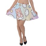 Pusheen Carebears Bears Cat Colorful Cute Pastel Pattern Velvet Skater Skirt