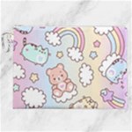 Pusheen Carebears Bears Cat Colorful Cute Pastel Pattern Canvas Cosmetic Bag (XXL)