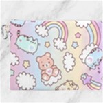 Pusheen Carebears Bears Cat Colorful Cute Pastel Pattern Canvas Cosmetic Bag (XXXL)