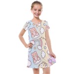 Pusheen Carebears Bears Cat Colorful Cute Pastel Pattern Kids  Cross Web Dress