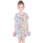 Pusheen Carebears Bears Cat Colorful Cute Pastel Pattern Kids  Simple Cotton Dress