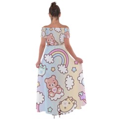 Off Shoulder Open Front Chiffon Dress 