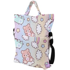 Fold Over Handle Tote Bag 