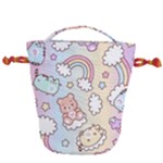 Pusheen Carebears Bears Cat Colorful Cute Pastel Pattern Drawstring Bucket Bag