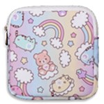 Pusheen Carebears Bears Cat Colorful Cute Pastel Pattern Mini Square Pouch