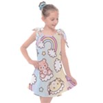 Pusheen Carebears Bears Cat Colorful Cute Pastel Pattern Kids  Tie Up Tunic Dress