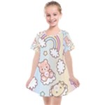 Pusheen Carebears Bears Cat Colorful Cute Pastel Pattern Kids  Smock Dress